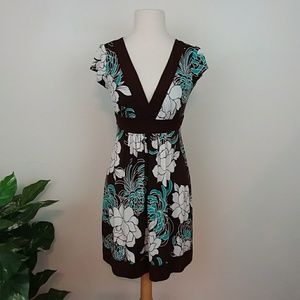 Jersey Knit Tunic Floral Empire Waist Small